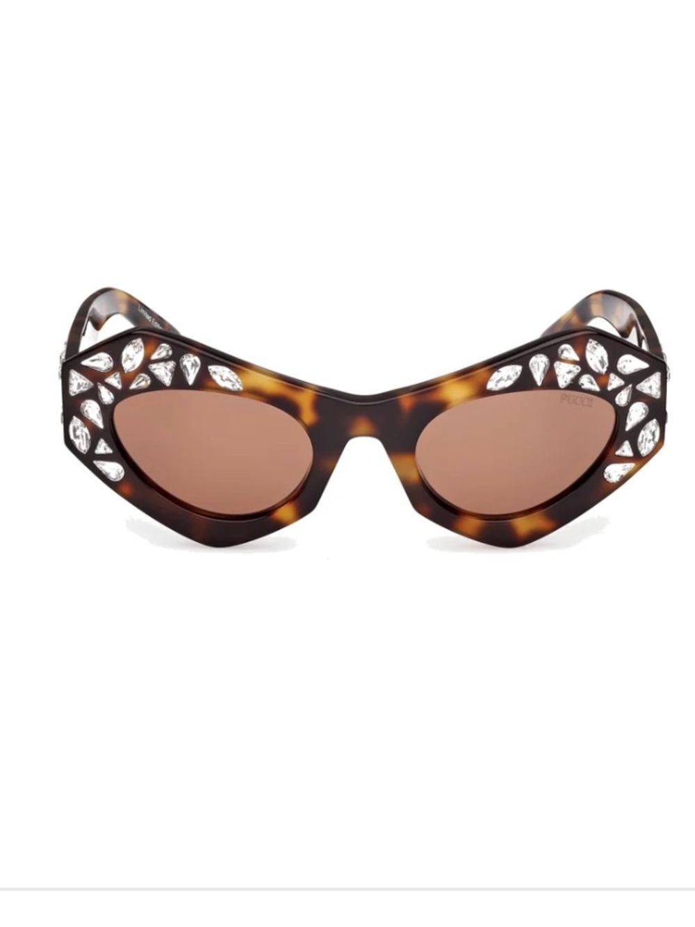 PUCci Tortoiseshell Cat-Eye Sunglasses with Crystal Accents - Brown